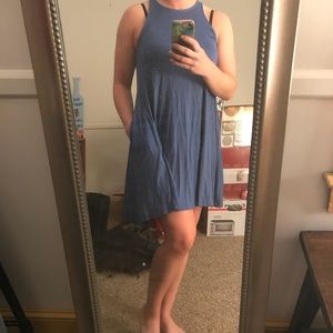 Lulus Blue Sleeveless Swing Dress